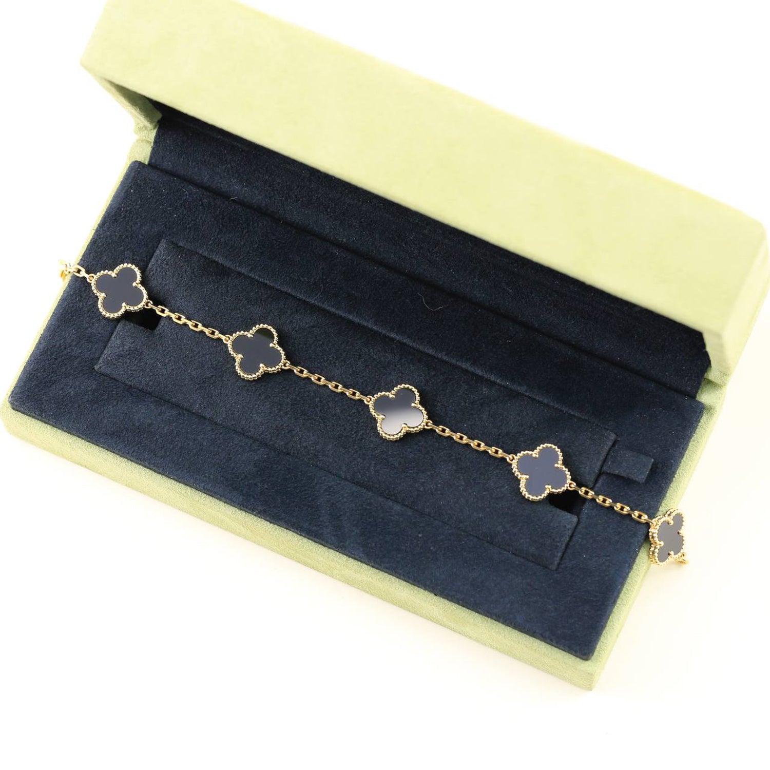 [⭐Shinejoy] クローバー 5モチーフ オニキス ブレスレット コレクション