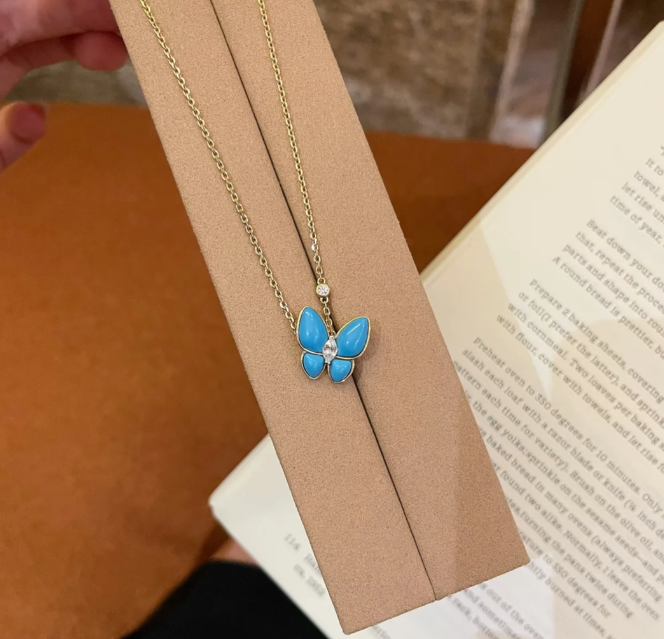 [Shinejoy] COLLIER PAPILLON DORÉ ET DIAMANTS