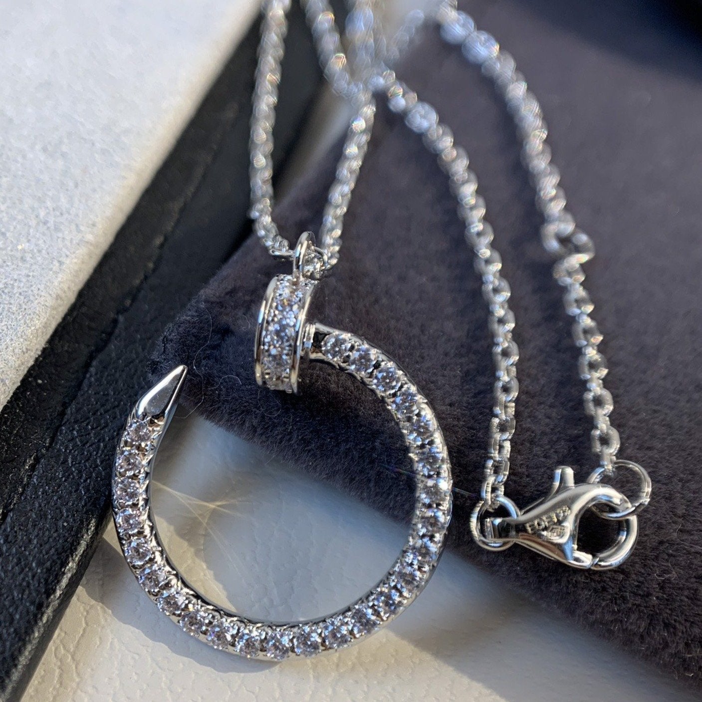 [Shinejoy] COLLIER JUSTE ARGENT DIAMANTS 