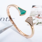 [Shinejoy]DREAM BRACELET OPEN MALACHITE PINK GOLD