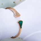 [Shinejoy]DREAM BRACELET OPEN MALACHITE PINK GOLD