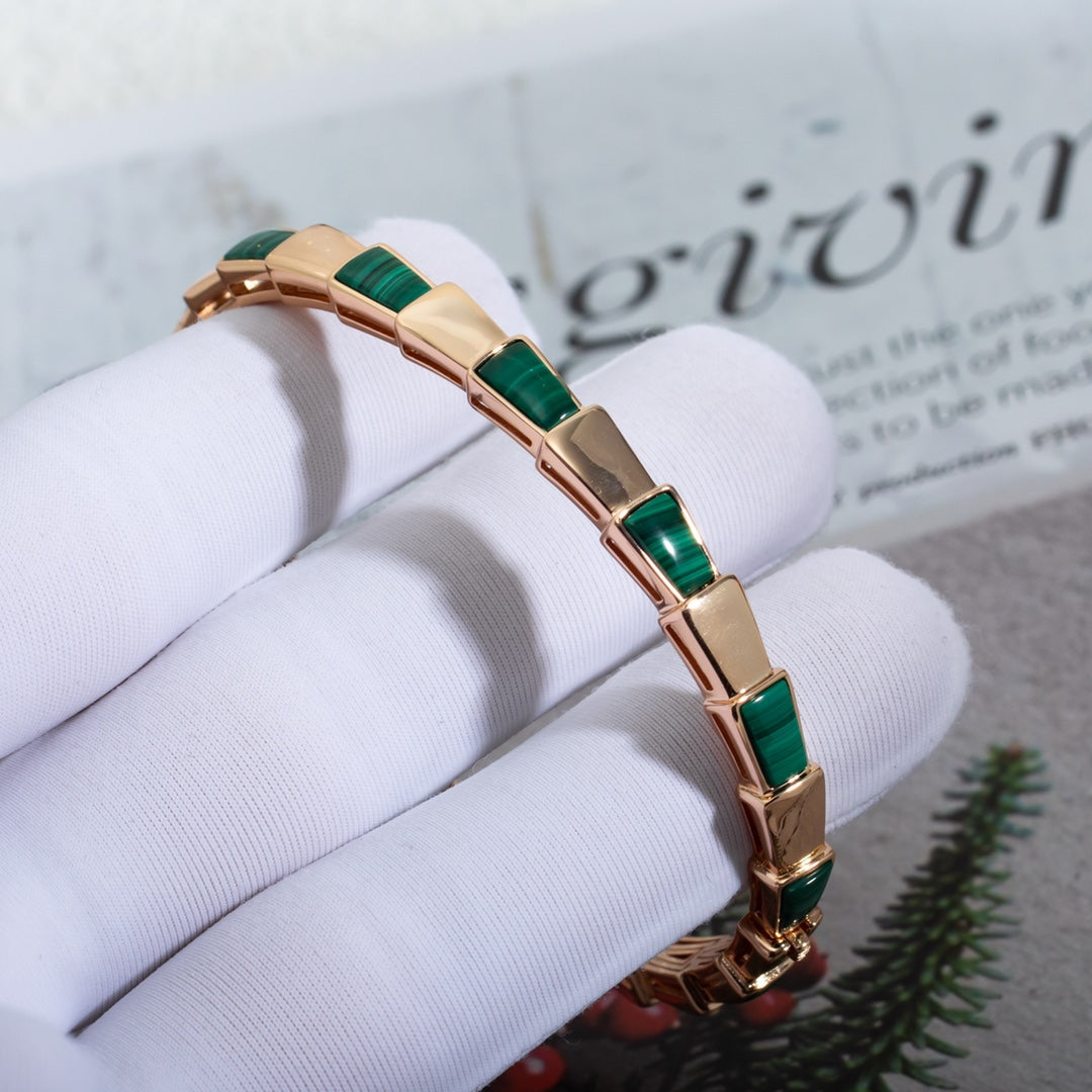 [Shinejoy]SERPENTI BRACELET PINK GOLD MALACHITE