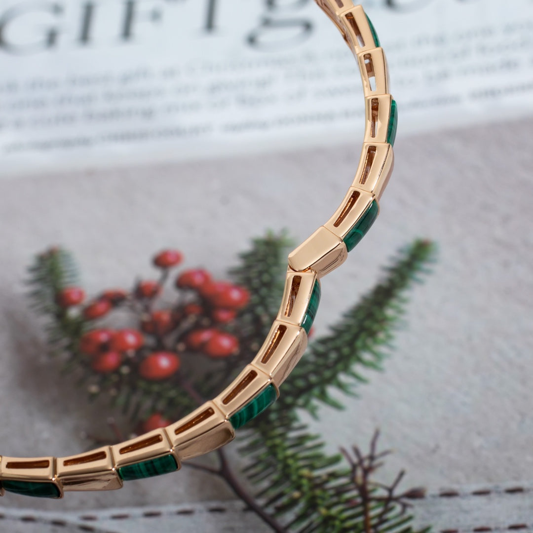 [Shinejoy]SERPENTI BRACELET PINK GOLD MALACHITE