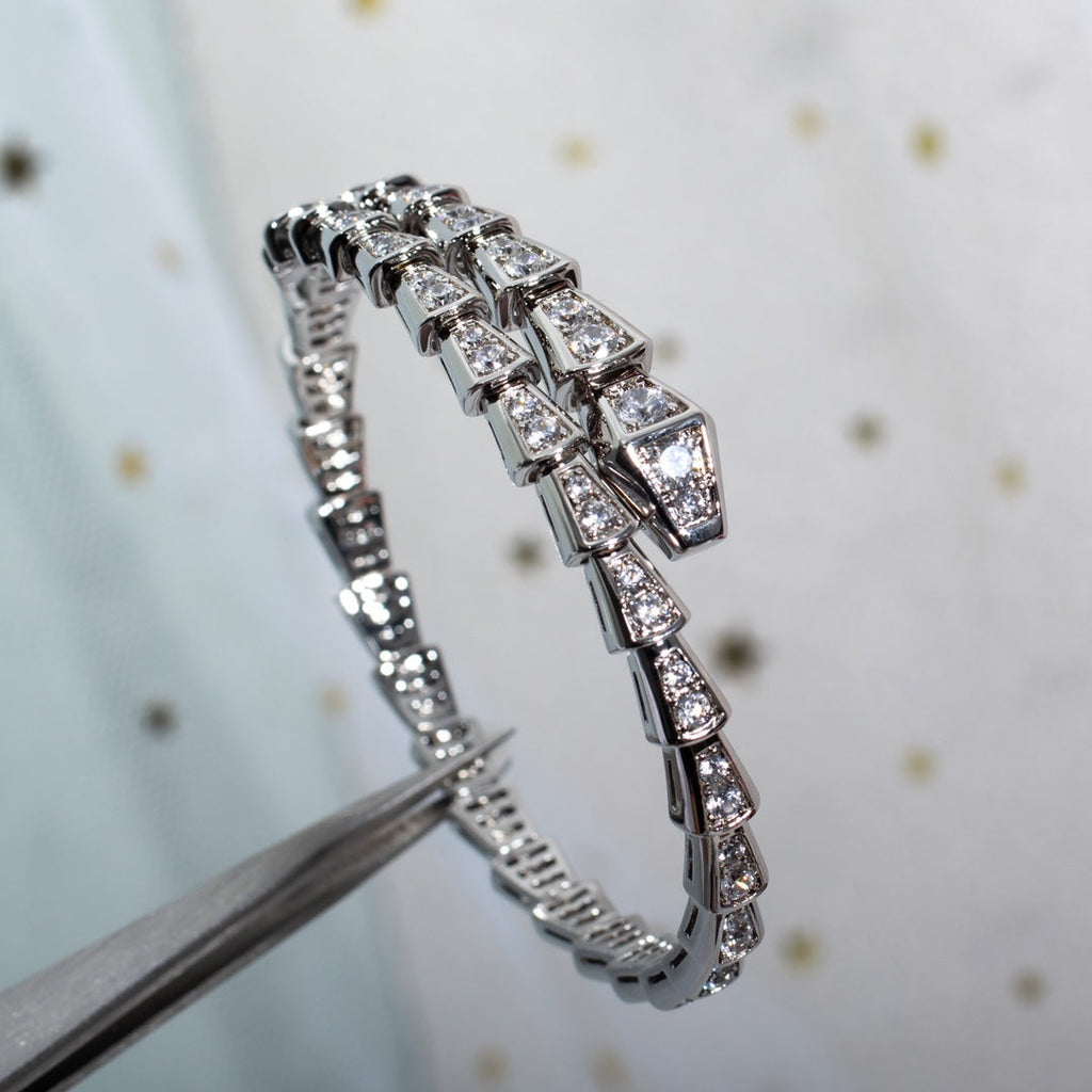 [Shinejoy]SERPENTI BRACELET 6MM SILVER DIAMOND