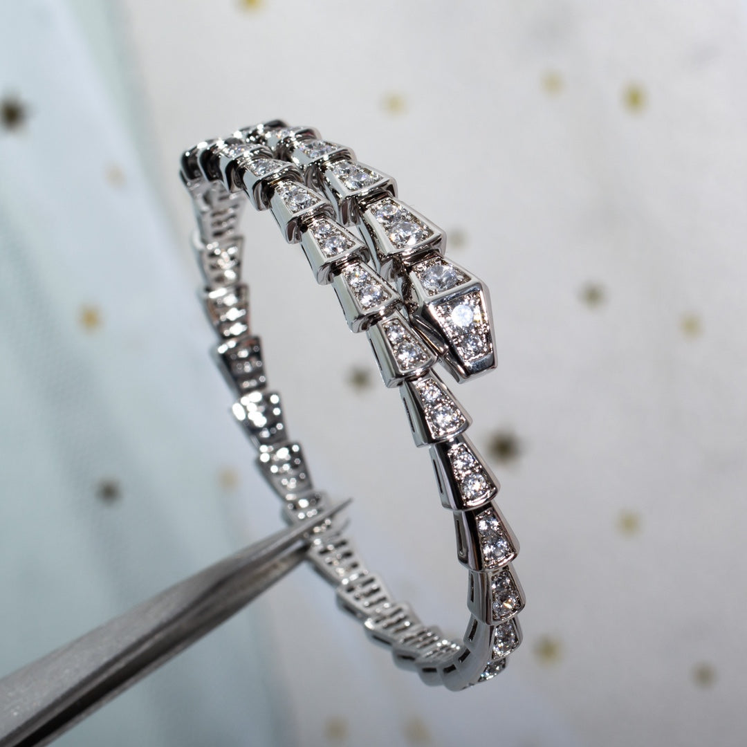 [Shinejoy]SERPENTI BRACELET 6MM SILVER DIAMOND