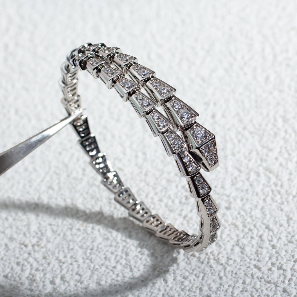 [Shinejoy]SERPENTI BRACELET 6MM SILVER DIAMOND