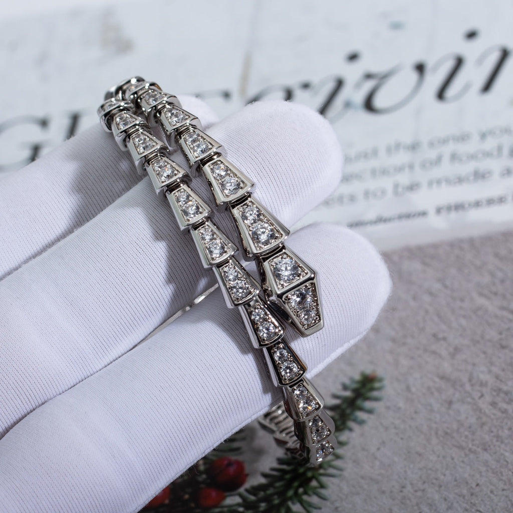 [Shinejoy]SERPENTI BRACELET 6MM SILVER DIAMOND