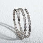 [Shinejoy]SERPENTI BRACELET SILVER DIAMOND DOUBLE ROW