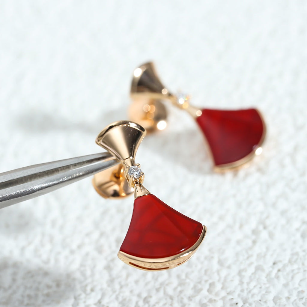 [Shinejoy]DREAM Carnelian PINK GOLD EARRINGS