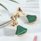 [Shinejoy]DREAM MALACHITE PINK GOLD EARRINGS