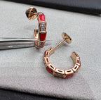 [Shinejoy]SERPENTI CARNELIAN PINK GOLD EARRINGS