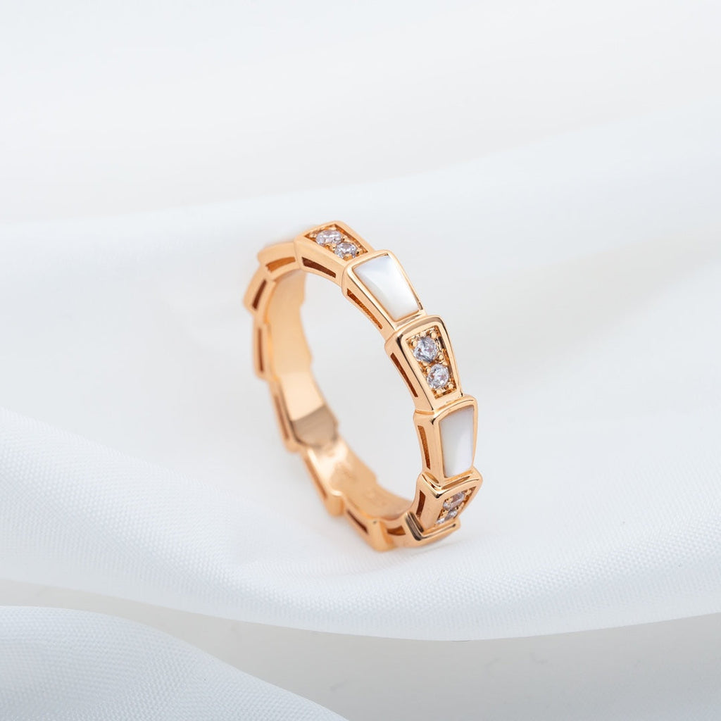 [Shinejoy]SERPENTI RING PINK GOLD DIAMOND MOP 3MM