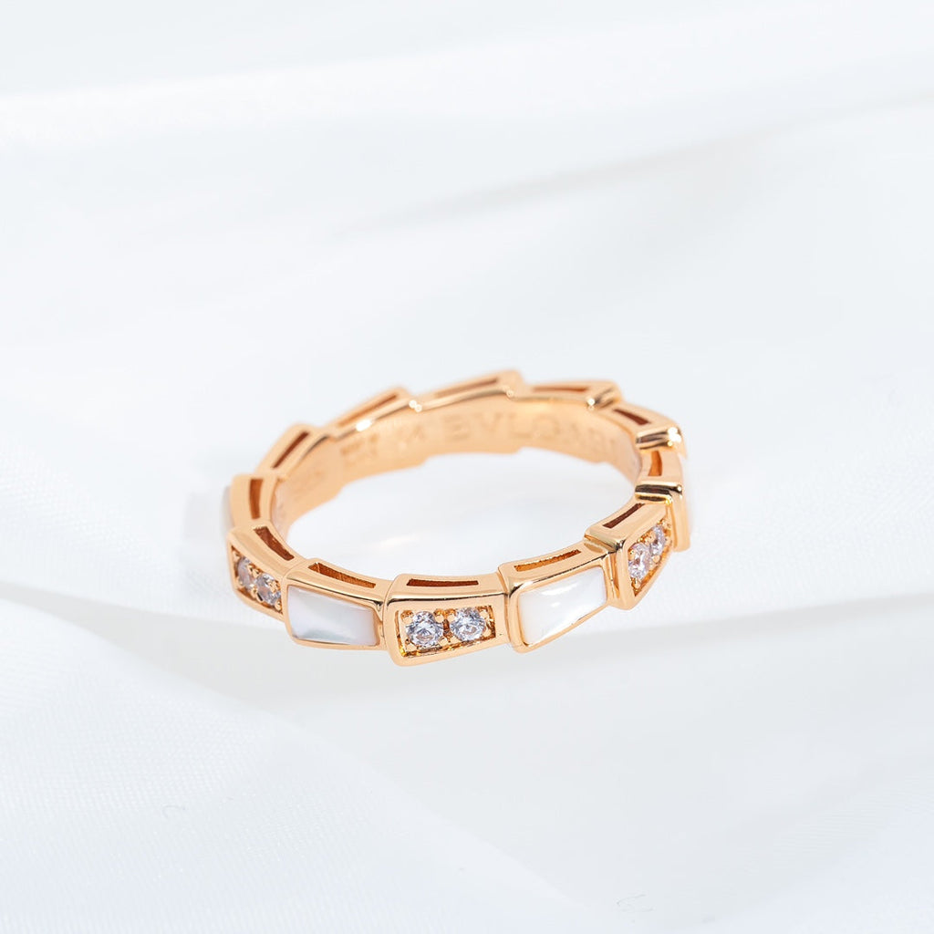 [Shinejoy]SERPENTI RING PINK GOLD DIAMOND MOP 3MM