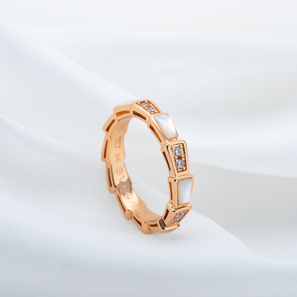 [Shinejoy]SERPENTI RING PINK GOLD DIAMOND MOP 3MM