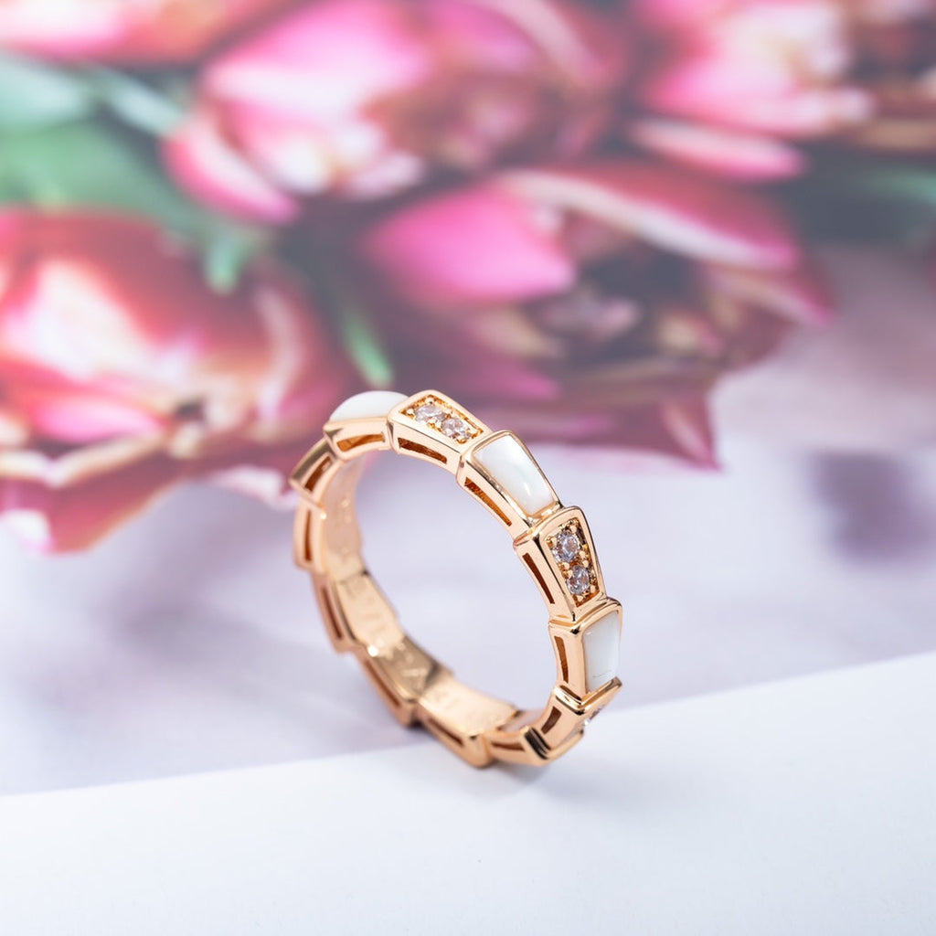 [Shinejoy]SERPENTI RING PINK GOLD DIAMOND MOP 3MM
