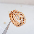 [Shinejoy]SERPENTI RING PINK GOLD DIAMOND DOUBLE ROW