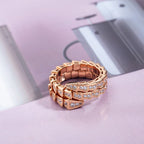 [Shinejoy]SERPENTI RING PINK GOLD DIAMOND DOUBLE ROW