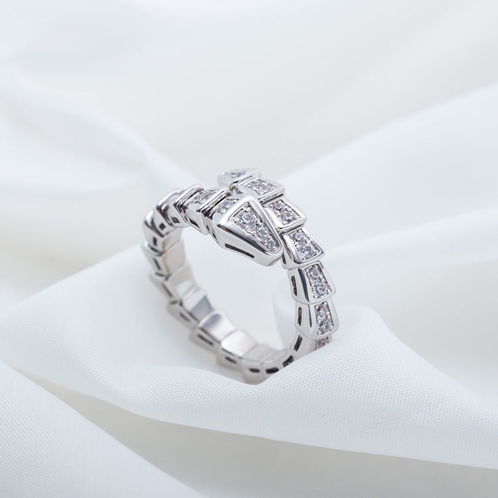 [Shinejoy]SERPENTI RING SILVER DIAMOND PAVED 4MM