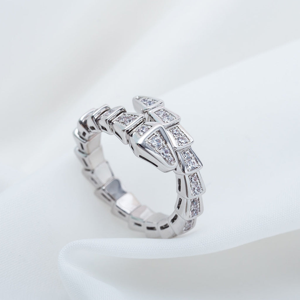 [Shinejoy]SERPENTI RING SILVER DIAMOND PAVED 4MM