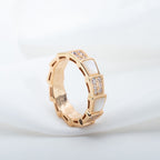 [Shinejoy]SERPENTI RING PINK GOLD MOP DIAMOND PAVED 4MM
