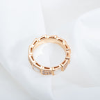[Shinejoy]SERPENTI RING PINK GOLD MOP DIAMOND PAVED 4MM