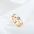[Shinejoy]SERPENTI RING PINK GOLD MOP DIAMOND PAVED 4MM