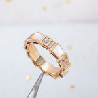[Shinejoy]SERPENTI RING PINK GOLD MOP DIAMOND PAVED 4MM