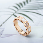 [Shinejoy]SERPENTI RING PINK GOLD MOP DIAMOND PAVED 4MM