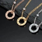 [Shinejoy] COLLIER LOVE 16MM 2 DIAMANTS