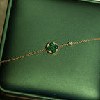 [Shinejoy] BRACELET SUN MALACHITE 1 DIAMANT OR ROSE
