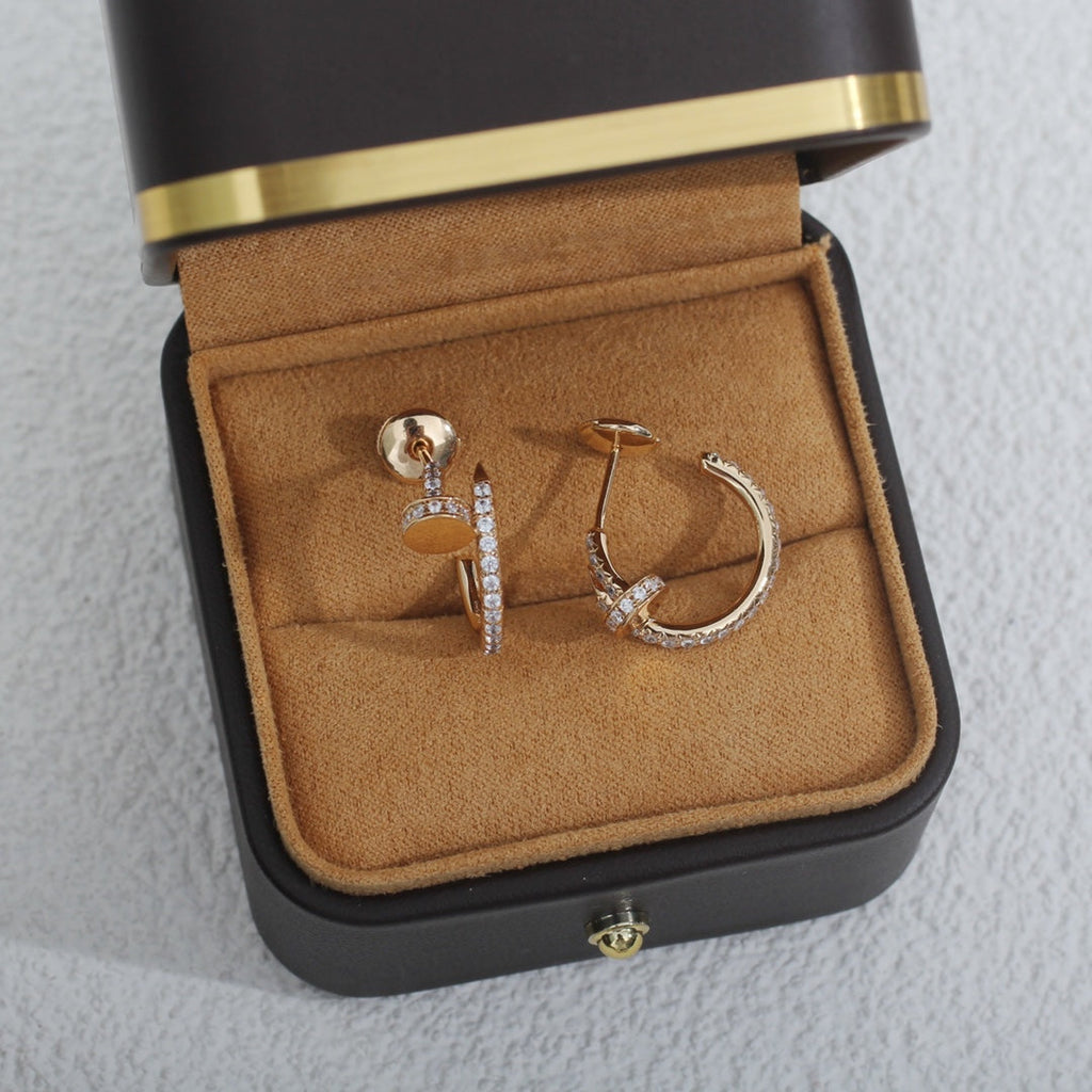 [Shinejoy]JUSTE EARRINGS 12.75MM PINK GOLD DIAMOND