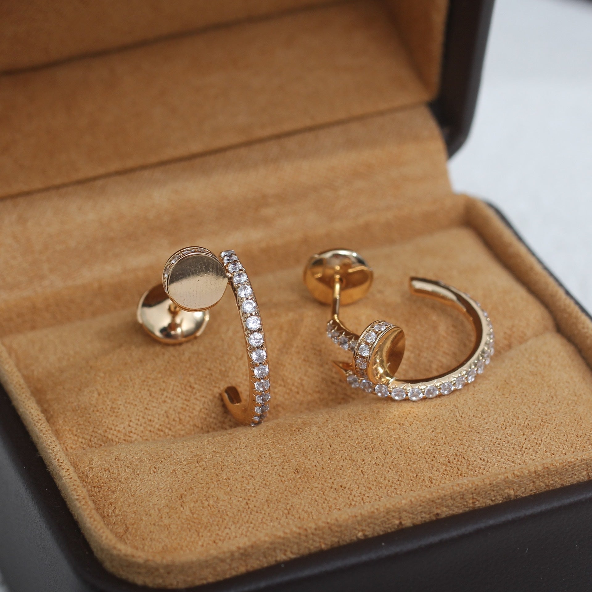 [Shinejoy]JUSTE EARRINGS 12.75MM PINK GOLD DIAMOND