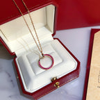 [Shinejoy] JUSTE COLLIER OR DIAMANTS ROUGES