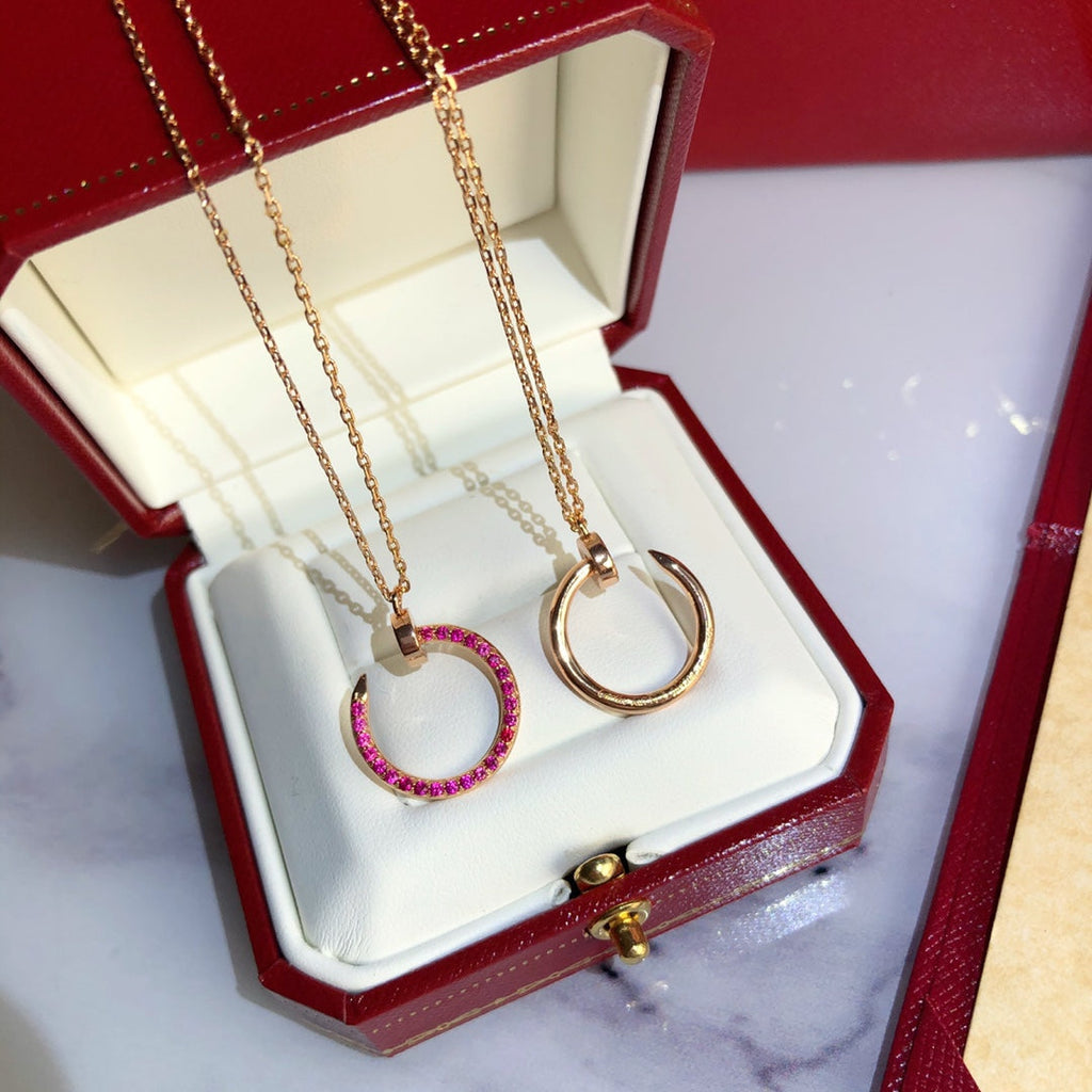 [Shinejoy] JUSTE COLLIER OR DIAMANTS ROUGES