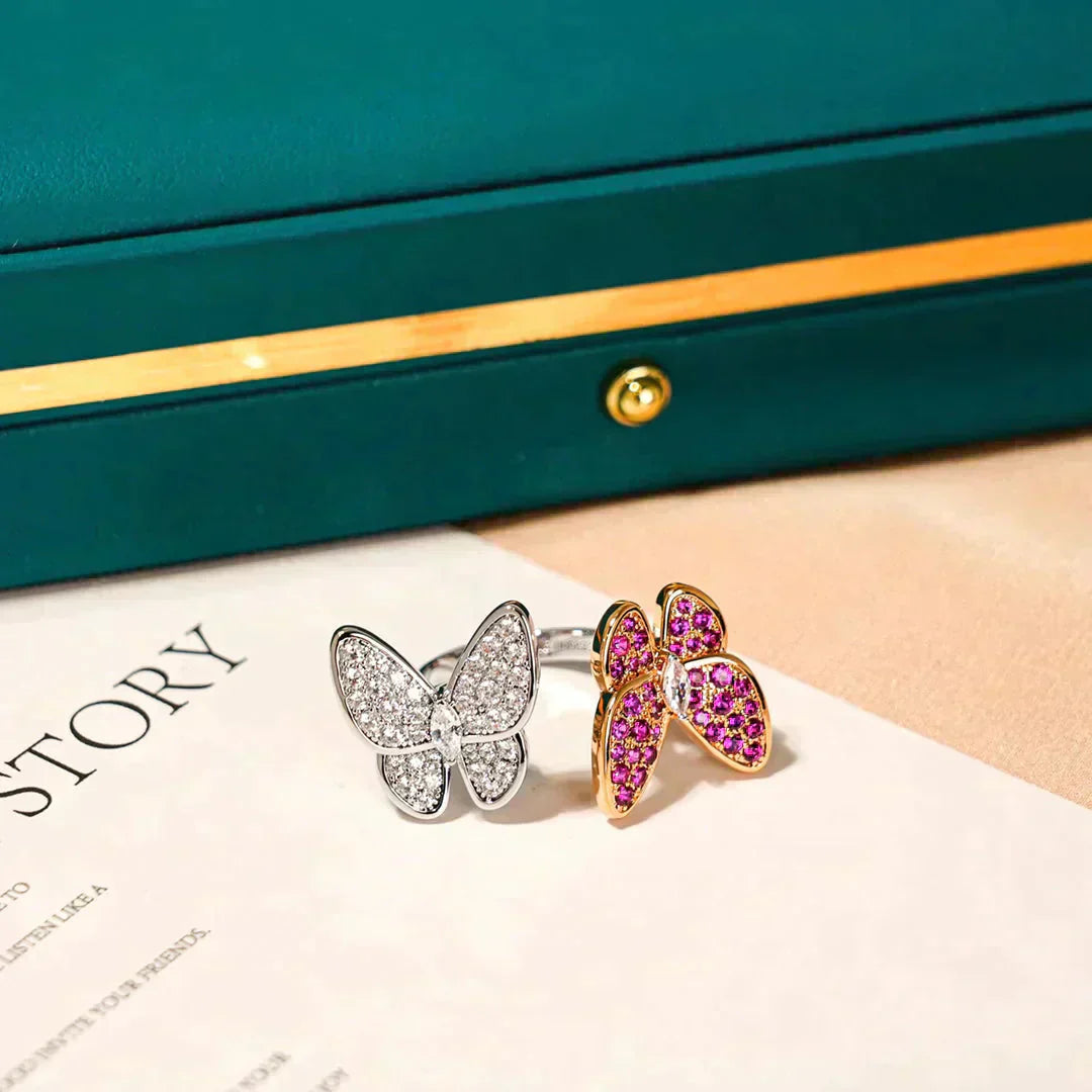 Bague en diamant papillon double [Shinejoy]