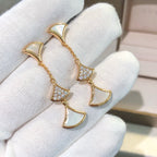 [Shinejoy]DREAM EARRINGS 3 MOTIFS DIAMOND MOP PINK GOLD