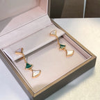 [Shinejoy]DREAM EARRINGS 3 MOTIFS MALACHITE MOP PINK GOLD