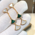[Shinejoy]DREAM EARRINGS 3 MOTIFS MALACHITE MOP PINK GOLD
