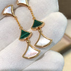 [Shinejoy]DREAM EARRINGS 3 MOTIFS MALACHITE MOP PINK GOLD