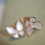 [Shinejoy] Bague balai diamant papillon double