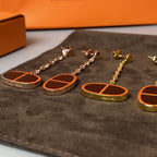 [Shinejoy]CHAINE VERSO BLACK CERAMIC EARRINGS