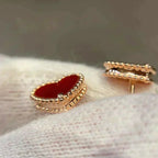 [Shinejoy]Boucles d'oreilles clous en cornaline en forme de cœur