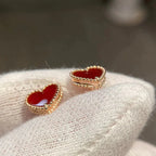 [Shinejoy]Boucles d'oreilles clous en cornaline en forme de cœur