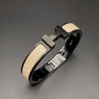 [Shinejoy]H BRACELET 12MM BLACK BEIGE CERAMIC
