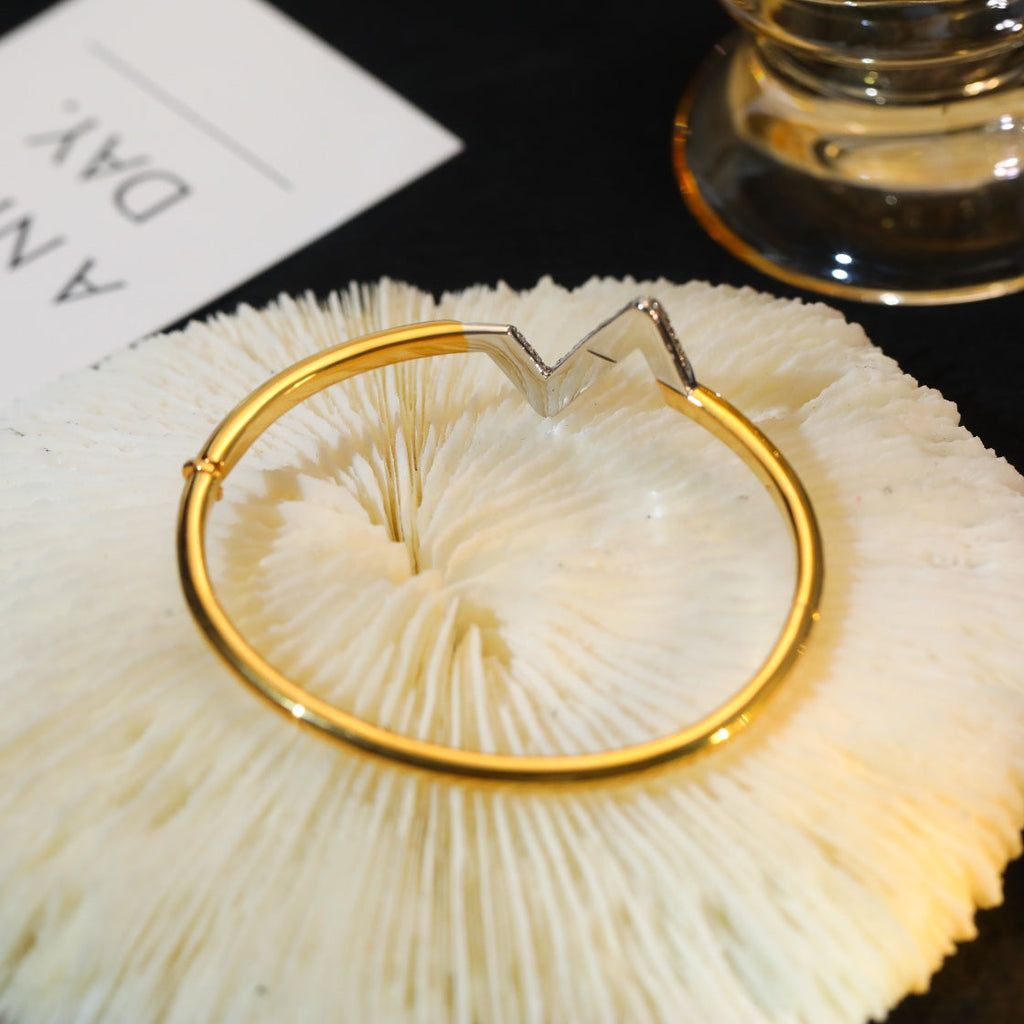 [Shinejoy]VOLTE UPSITE DOWN GOLD DIAMOND BRACELET