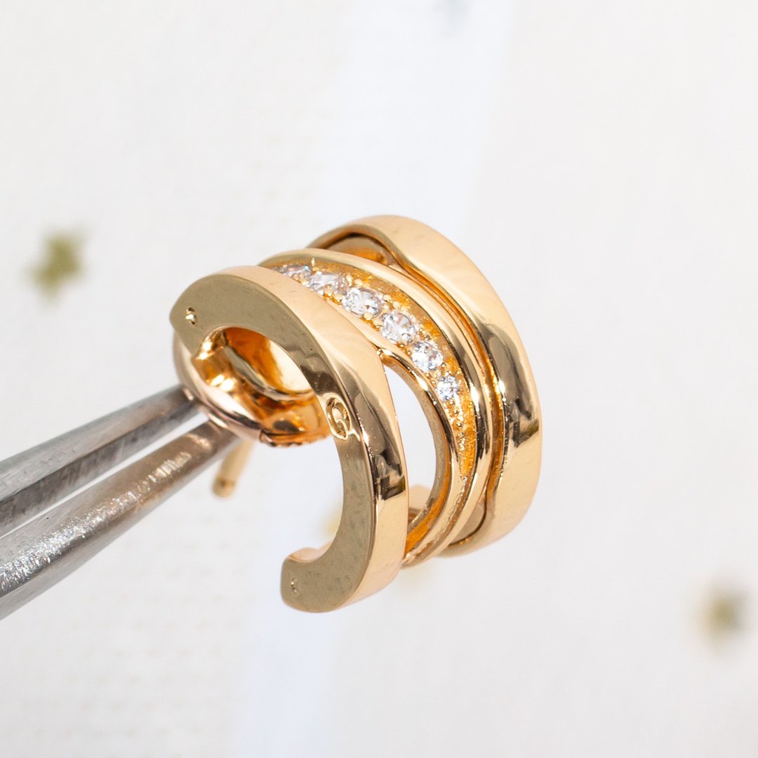 [Shinejoy]ZERO 1 ピンクゴールド ダイヤモンド イヤリング