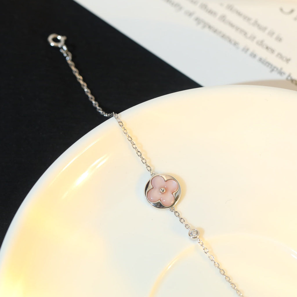 [Shinejoy] BRACELET ARGENTÉ À MOTIF SOLEIL ROSE NACELLE