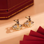 [Shinejoy]Boucles d'oreilles clous CLOVER MEDIUM 1 MOTIFS BLANC MOP