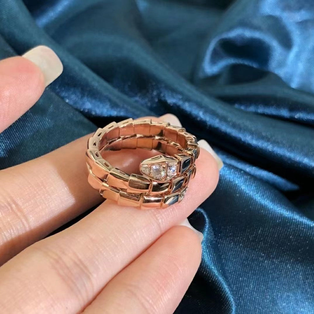 [Shinejoy]SERPENTS DOUBLE ROW DIAMOND RING