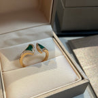 [Shinejoy]DREAM MALACHITE DIAMOND OPEN RING